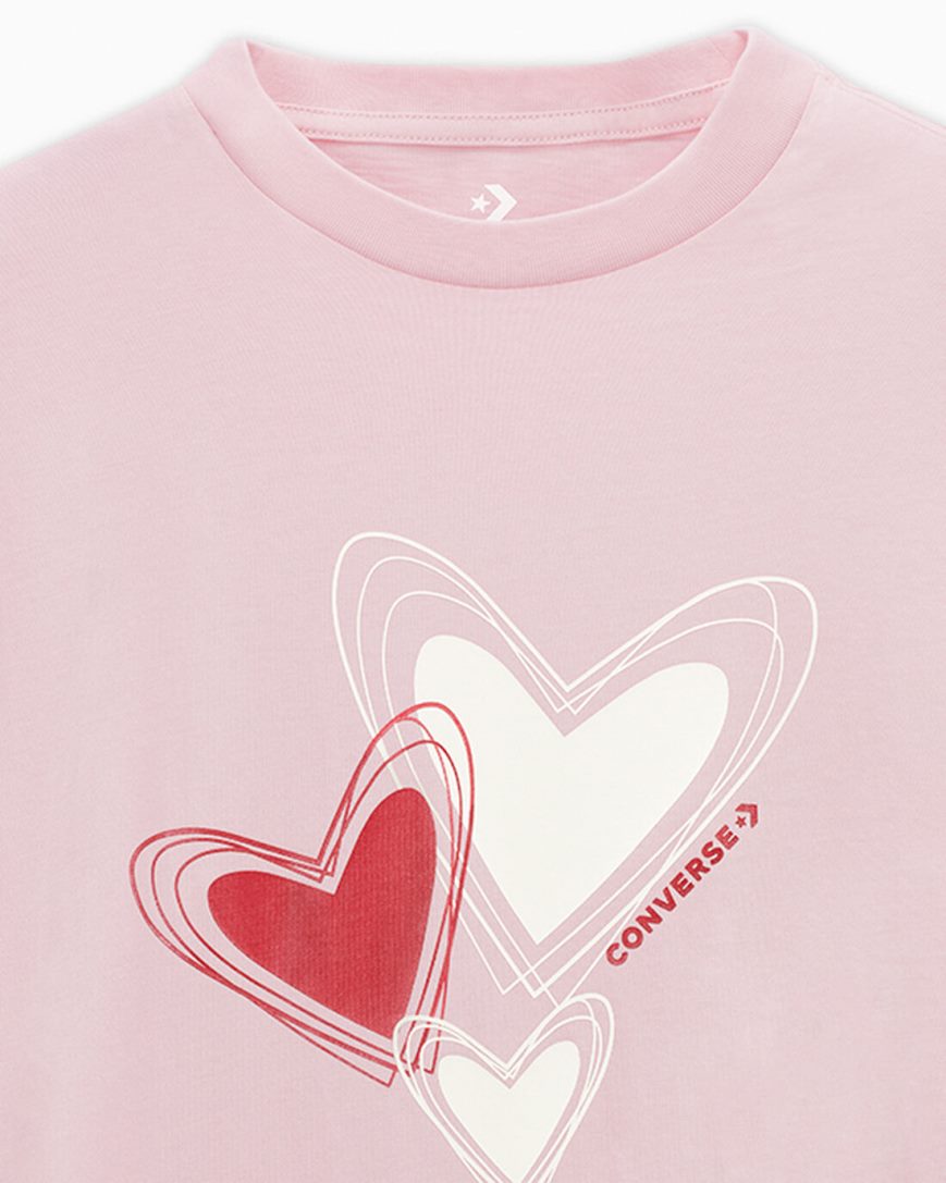 T-Shirts Dama Converse Hearts Grafice Portocalii Roz | RO UZ013J206